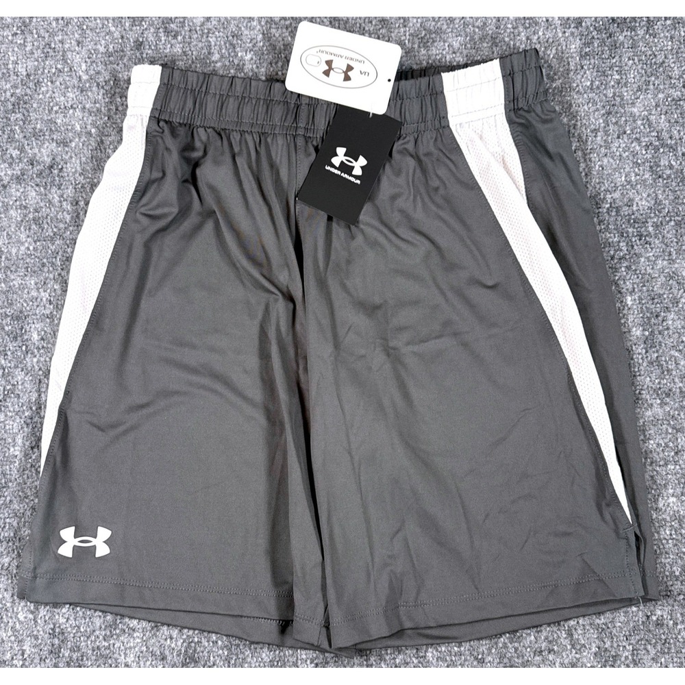 Under Armour Boys Grey UA Tech Vent Athletic Shorts Boys Large 14-16 NWT